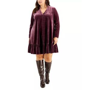 Taylor Womens Velvet Shift Dress Size 14W